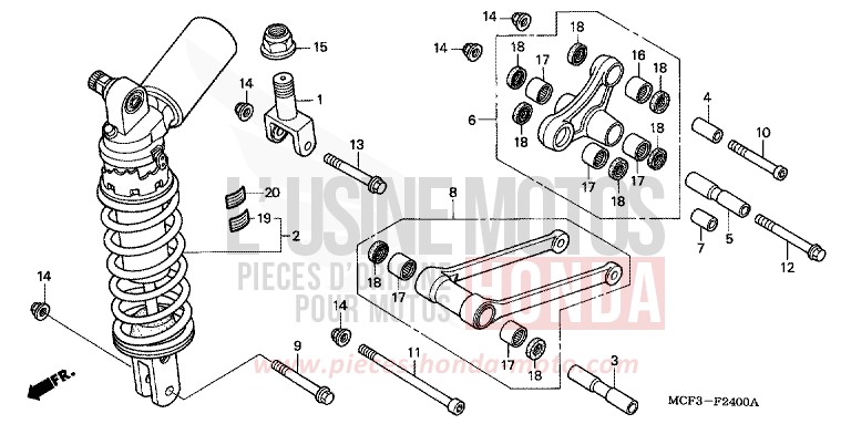 REAR CUSHION (VTR1000SPY/1) for VTR1000 SP-1 WINNING RED (R258) from 2001